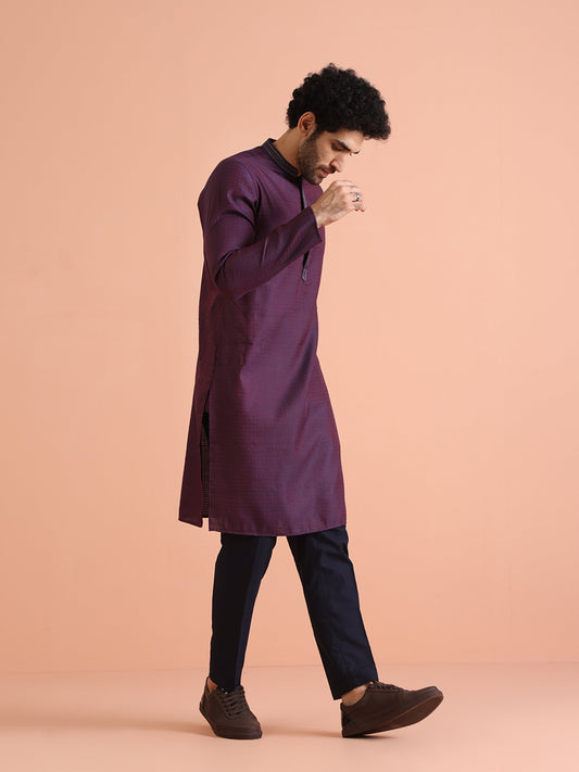 Silk Blend Jacquard Kurta