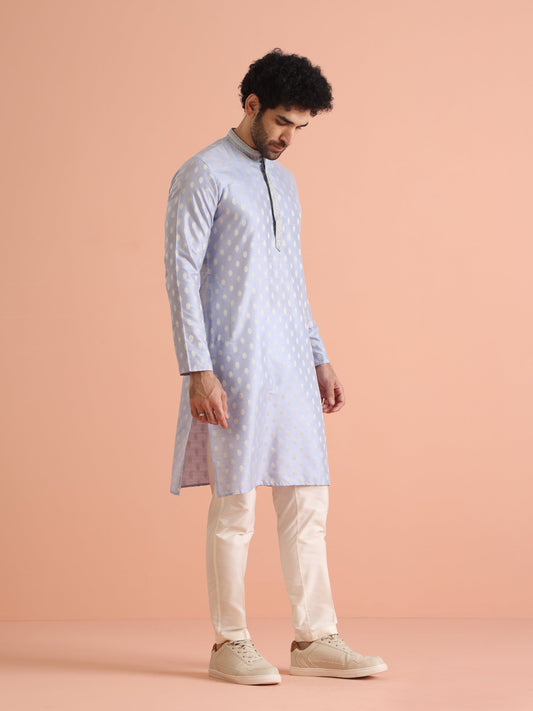 Men Blue Ethnic Motifs Kurta