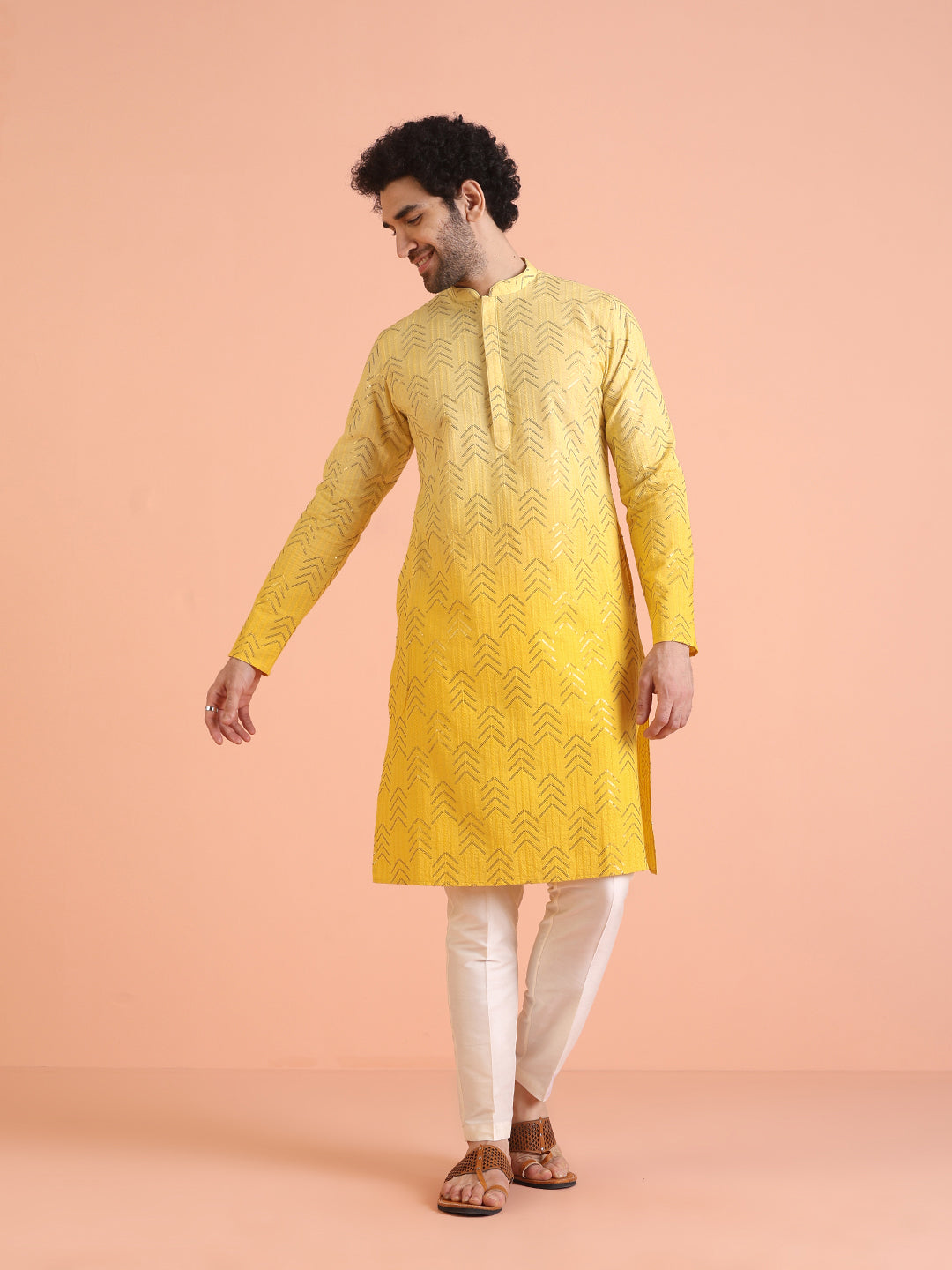 Men Ombre Embellished Sequinned Kurta