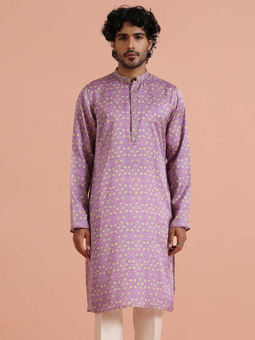 Lilac Geometric Printed Kurta