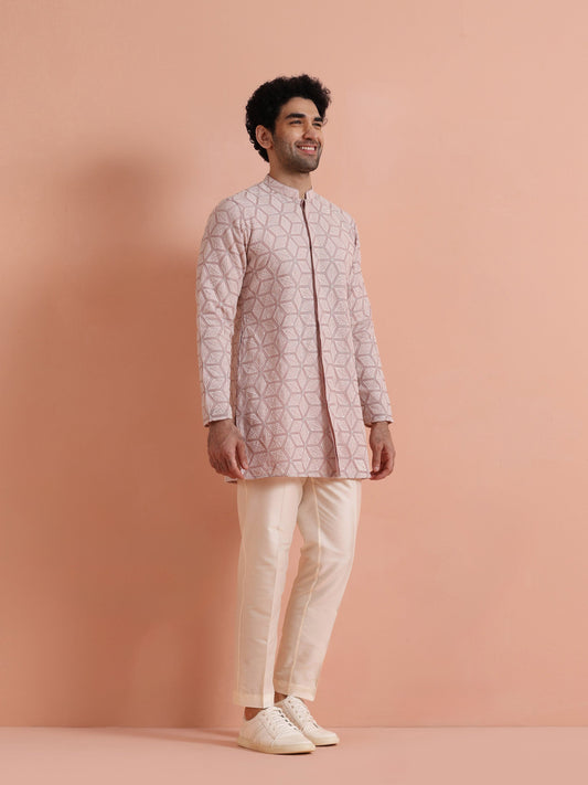 Pink Georgette Chikankari Kurta