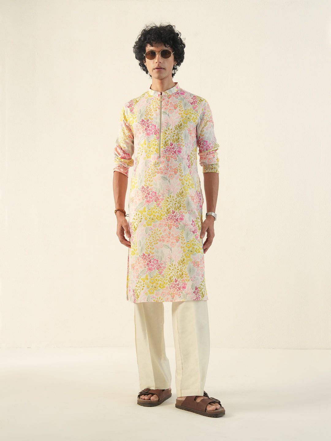 Men Multicolor Cotton Print Kurta