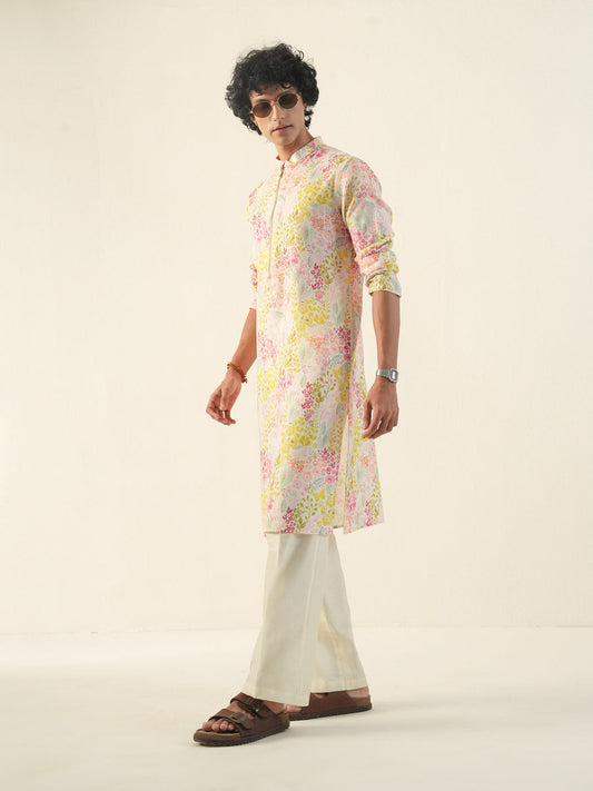 Men Multicolor Cotton Print Kurta