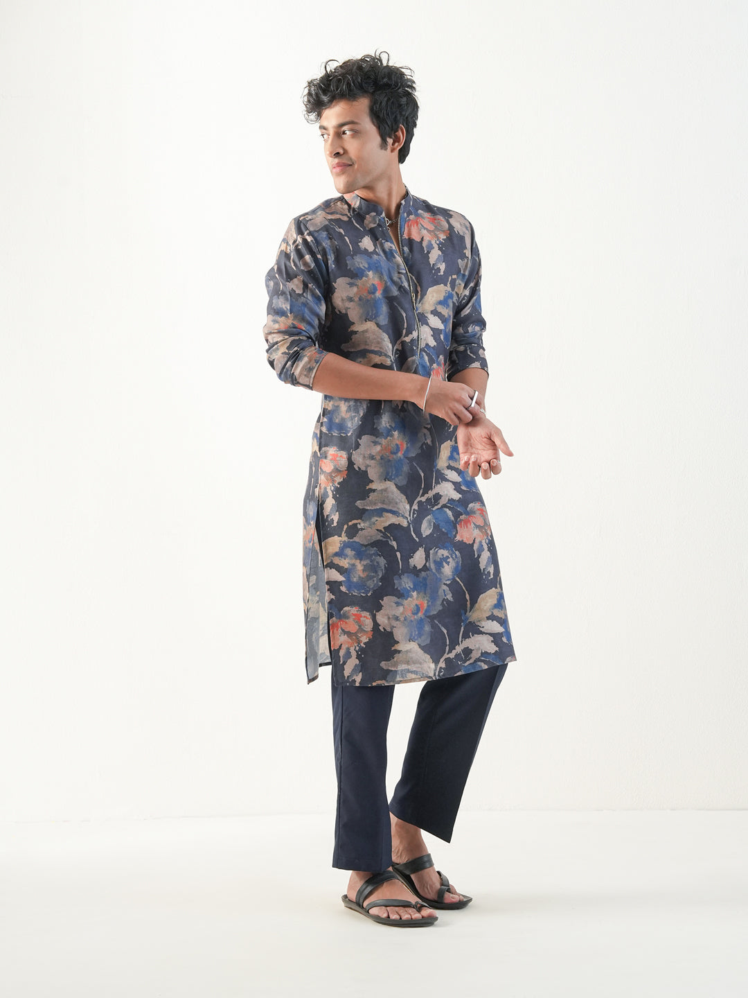 Men Multicolor Cotton Print Kurta