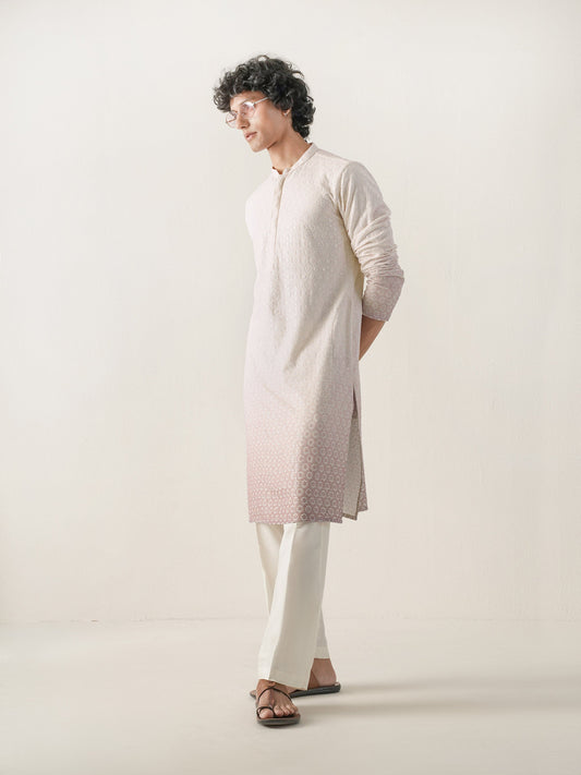 Mens Ombre Rayon Embroidery Kurta