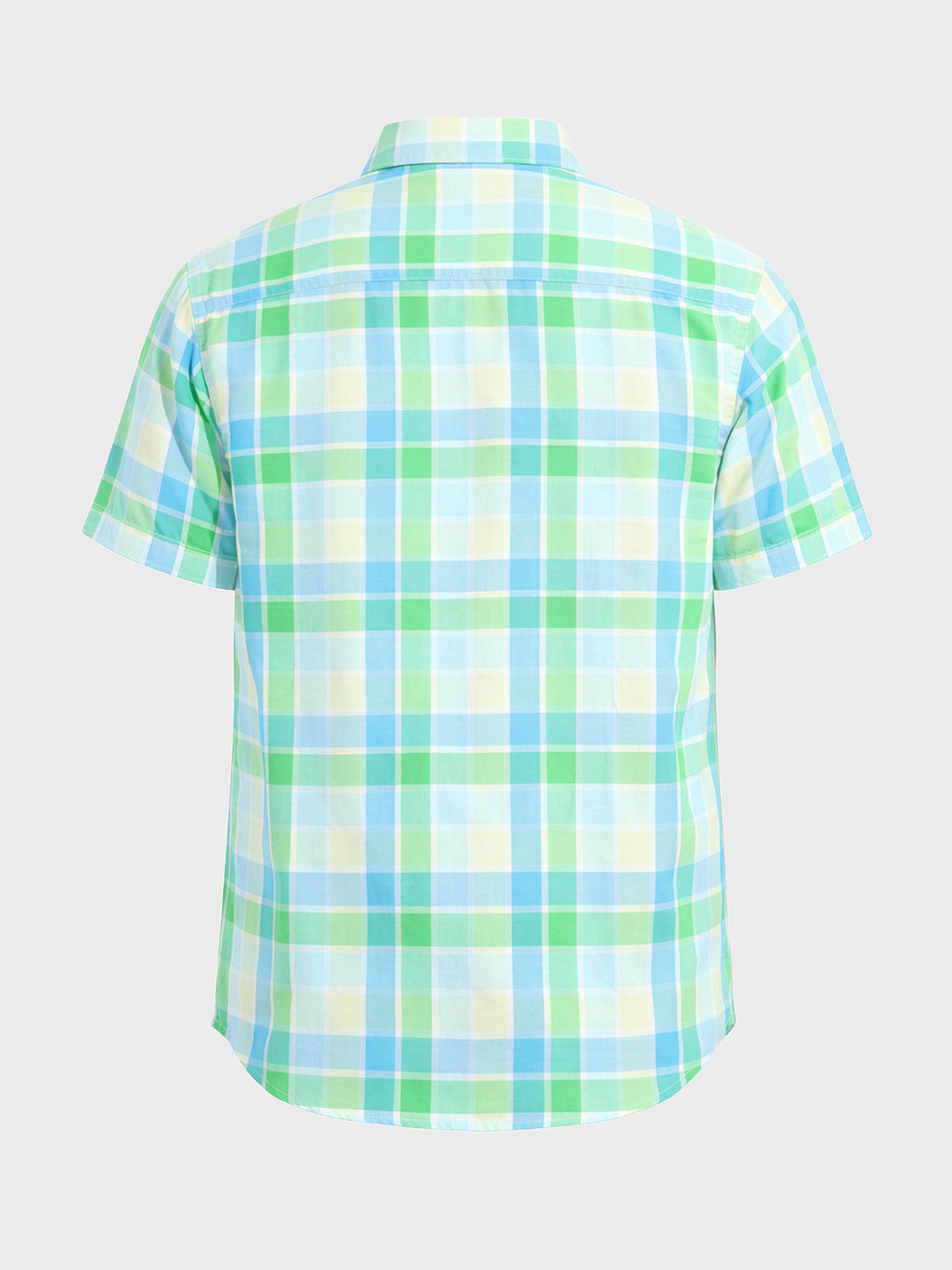 Men's Green Slim Fit Checkered Casual Shirt