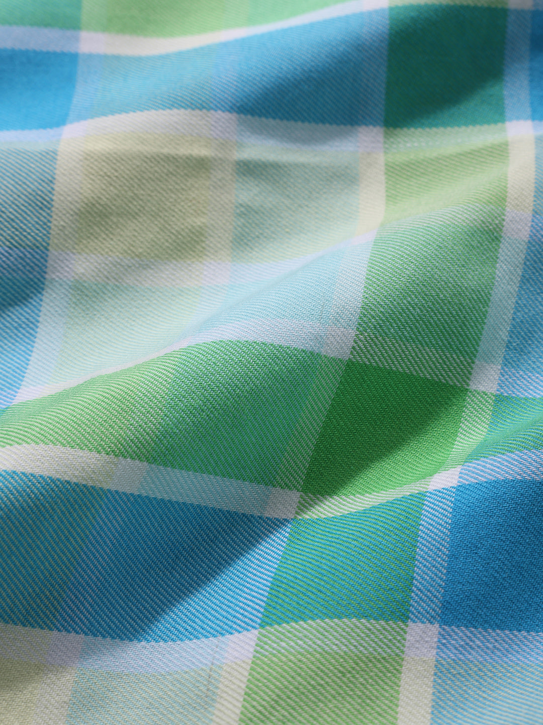 Men's Green Slim Fit Checkered Casual Shirt