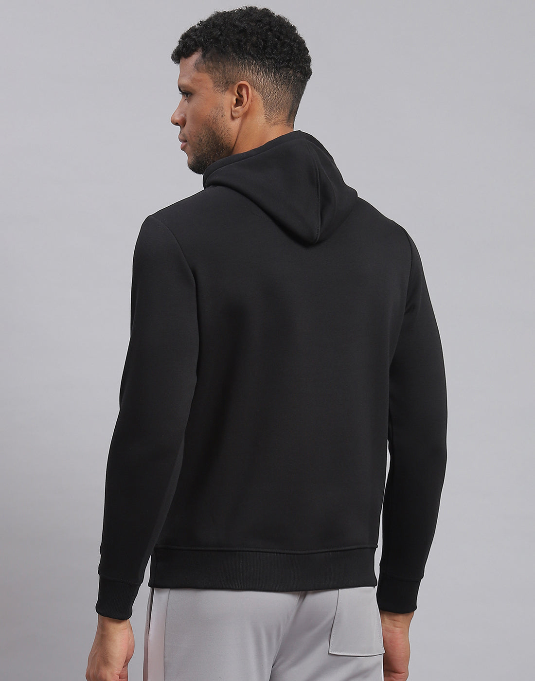 Rock.it Men Black Printed Hooded Full Sleeve Sweatshirt