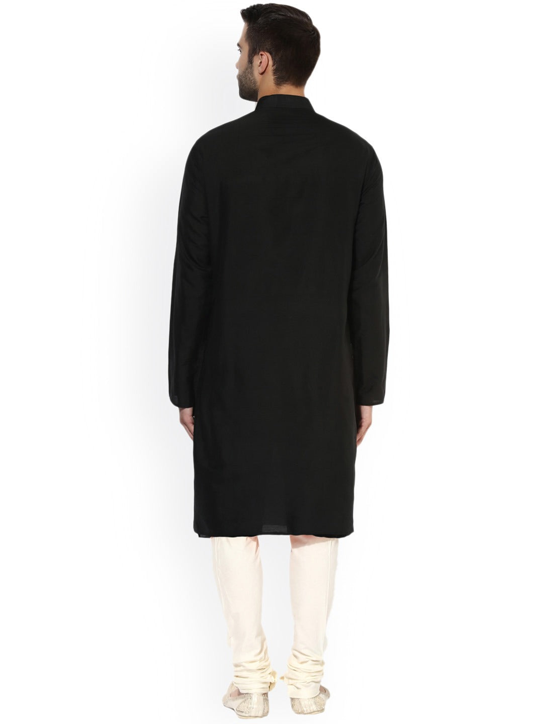 Black Cotton Plain Kurta