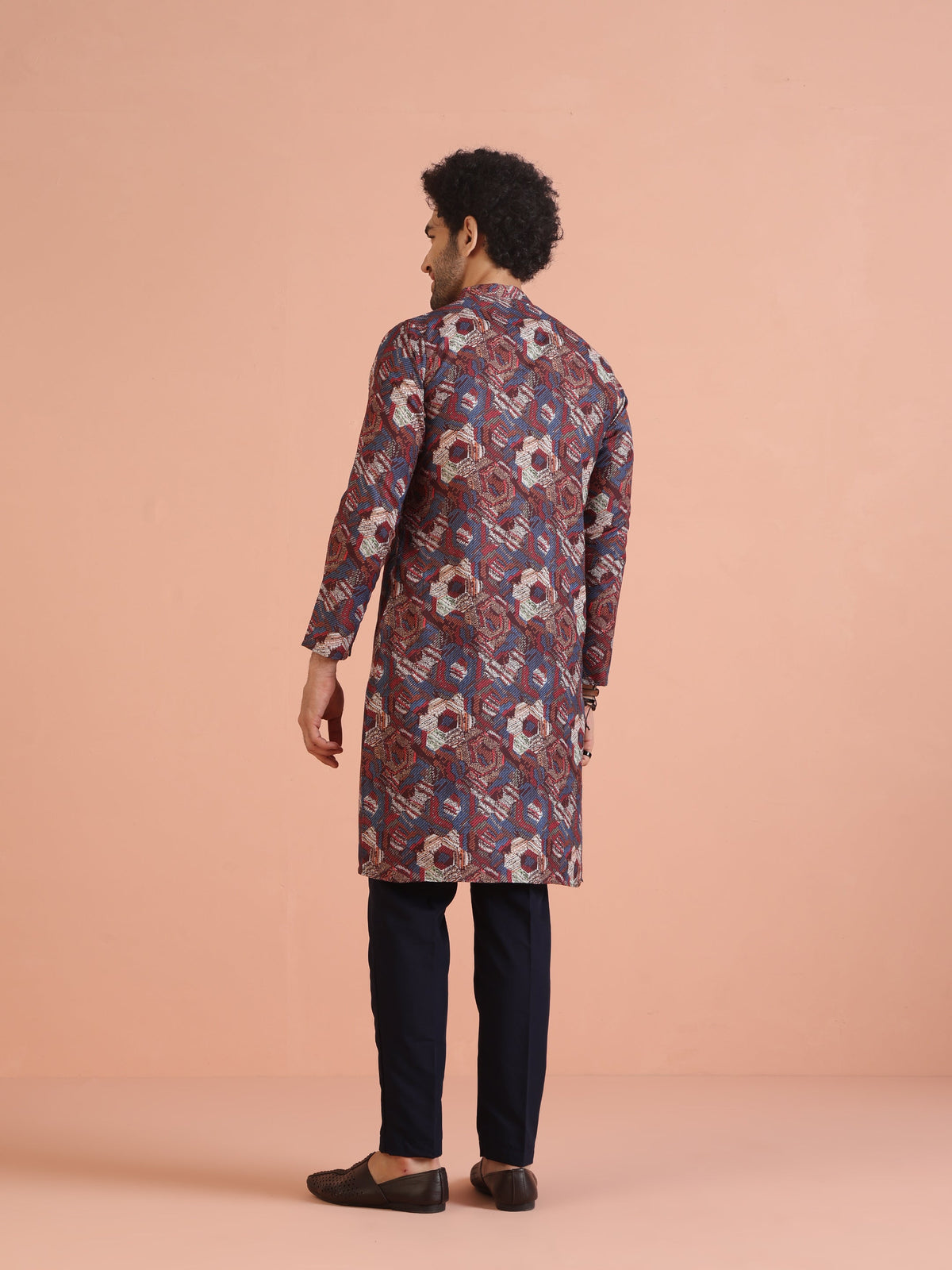 Multi Color Art Silk Printed Long Kurta