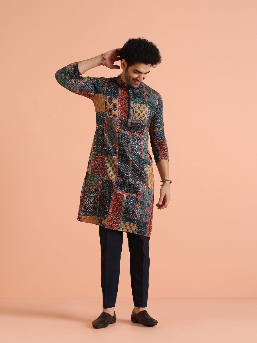 Multi Color Cotton Printed Kurta