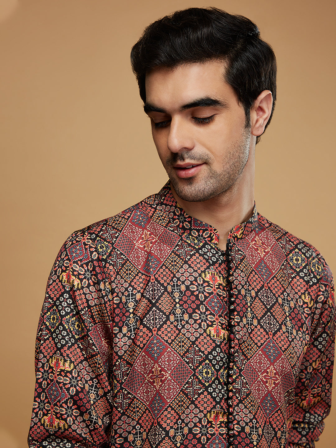 Multicolor Cotton Geometric Printed Kurta
