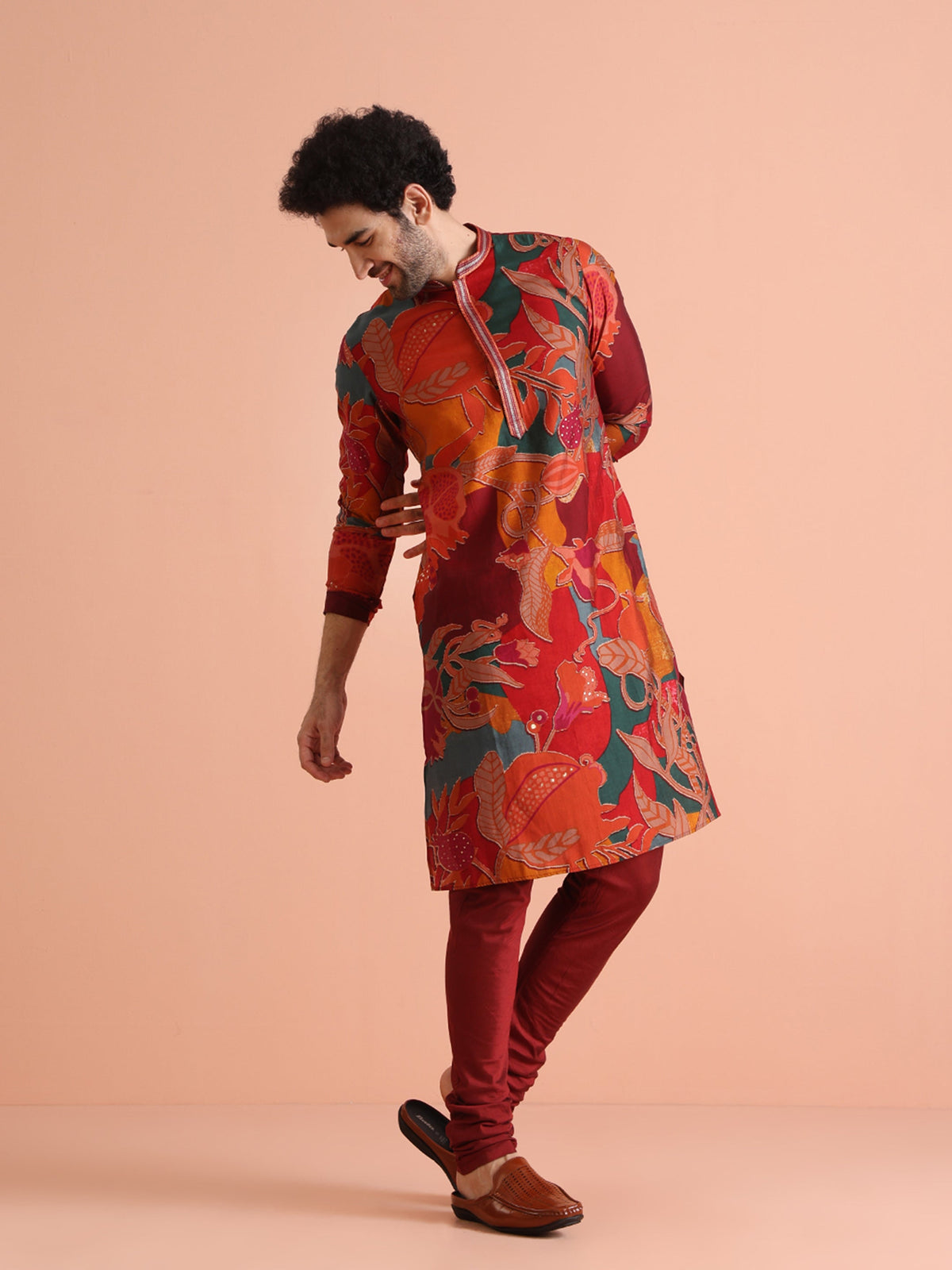 Multi Color Cotton Printed Long Kurta