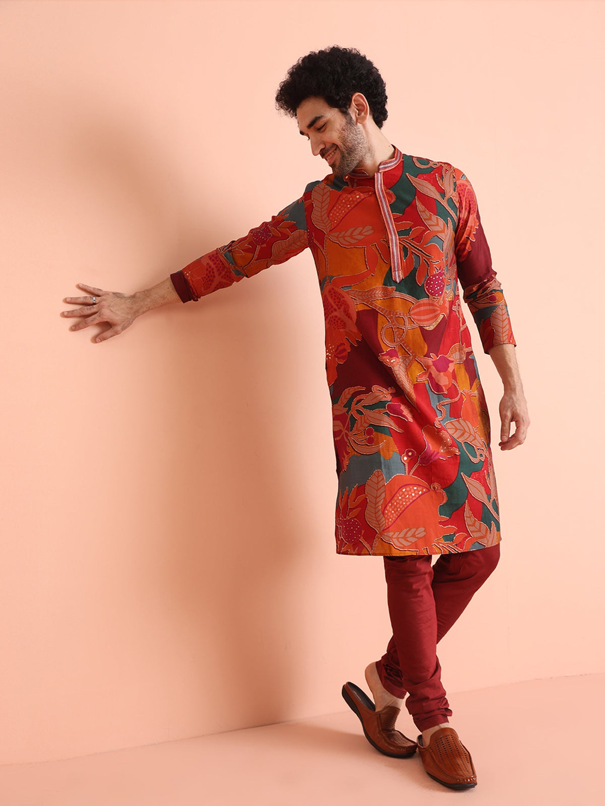 Multi Color Cotton Printed Long Kurta