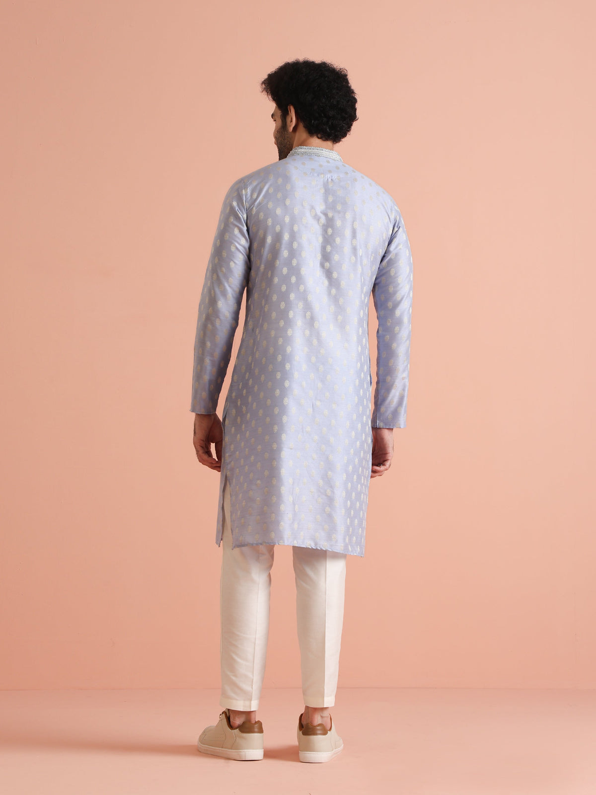 Men Blue Ethnic Motifs Kurta