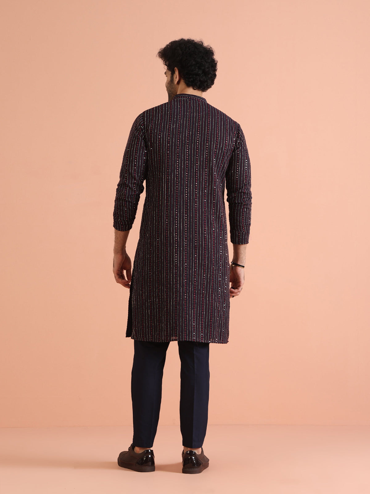 Navy Blue Embroidered Mirror Work Kurta â€“ Festive & Wedding Wear