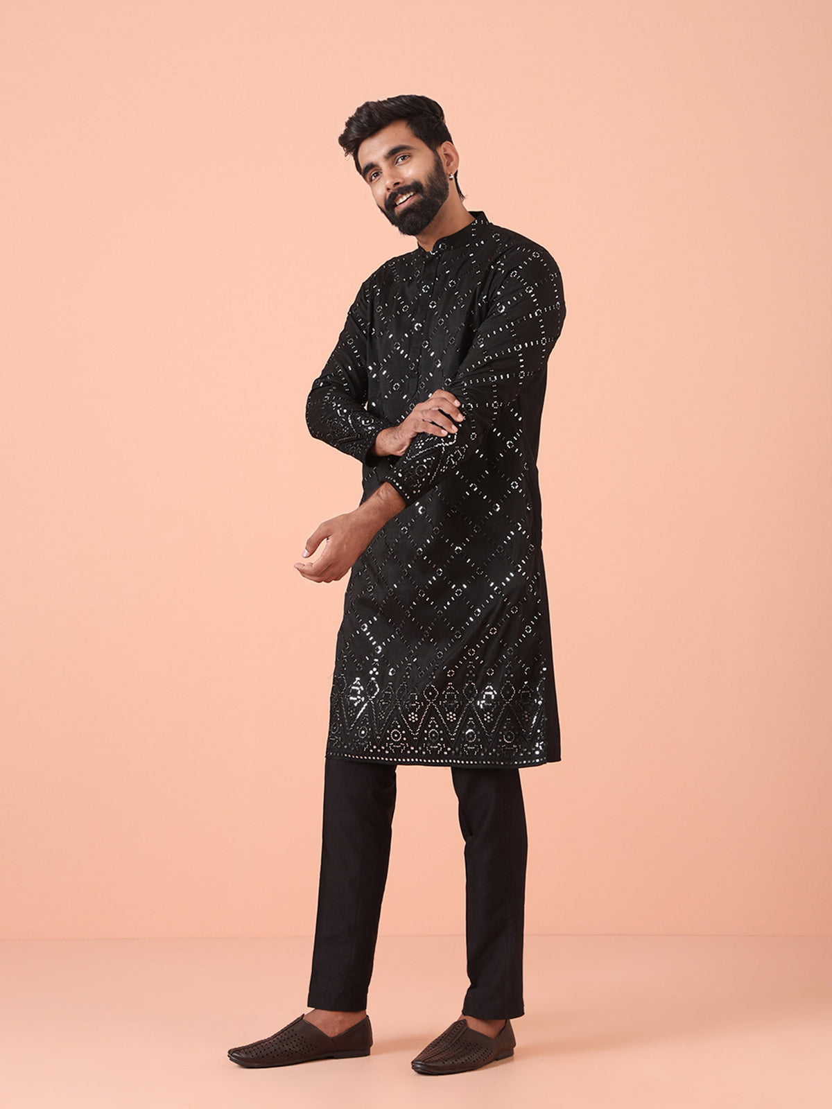 Black Mirror Work Kurta â€“ Festive & Wedding Wear
