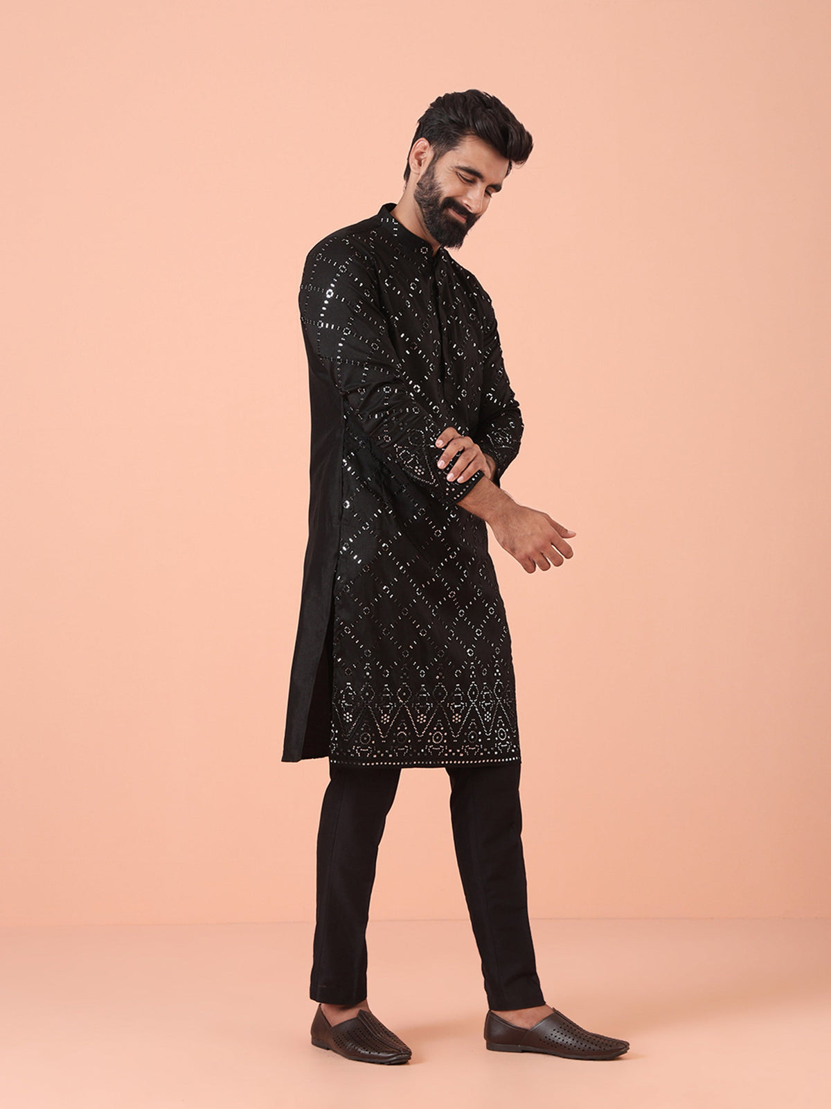 Black Mirror Work Kurta â€“ Festive & Wedding Wear
