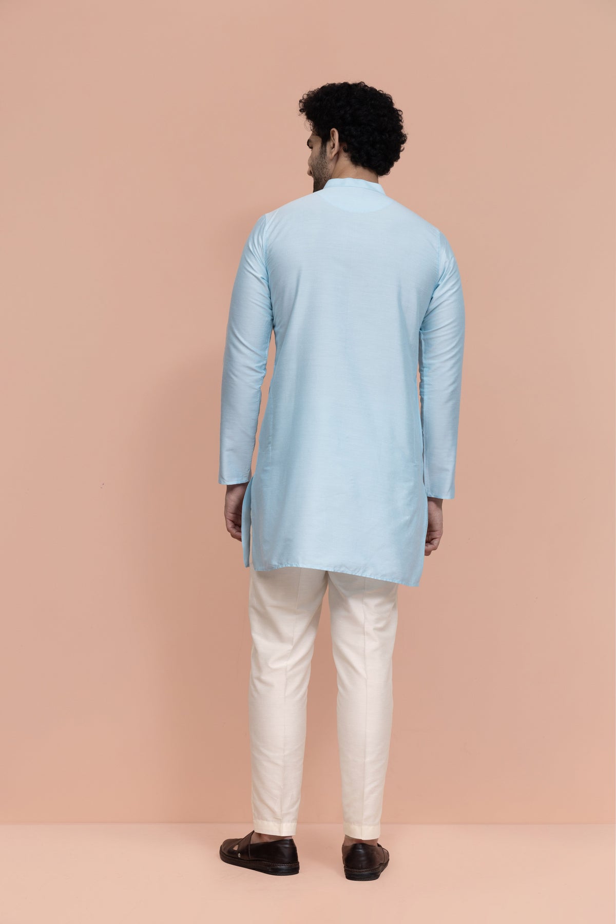 Men Blue Solid Kurta