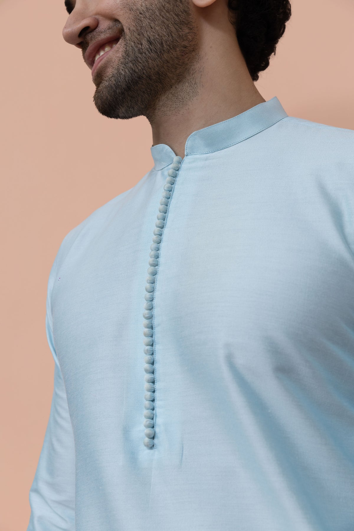 Men Blue Solid Kurta
