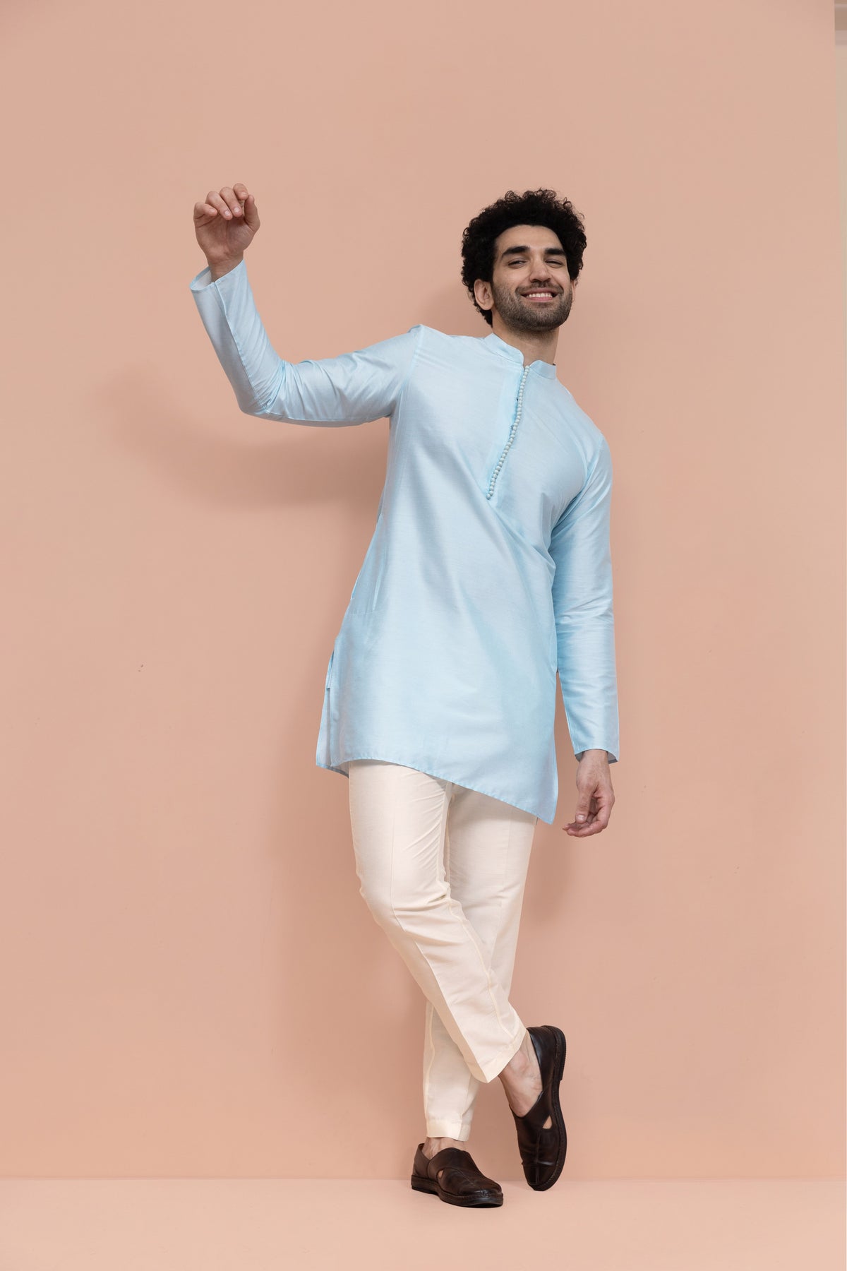 Men Blue Solid Kurta