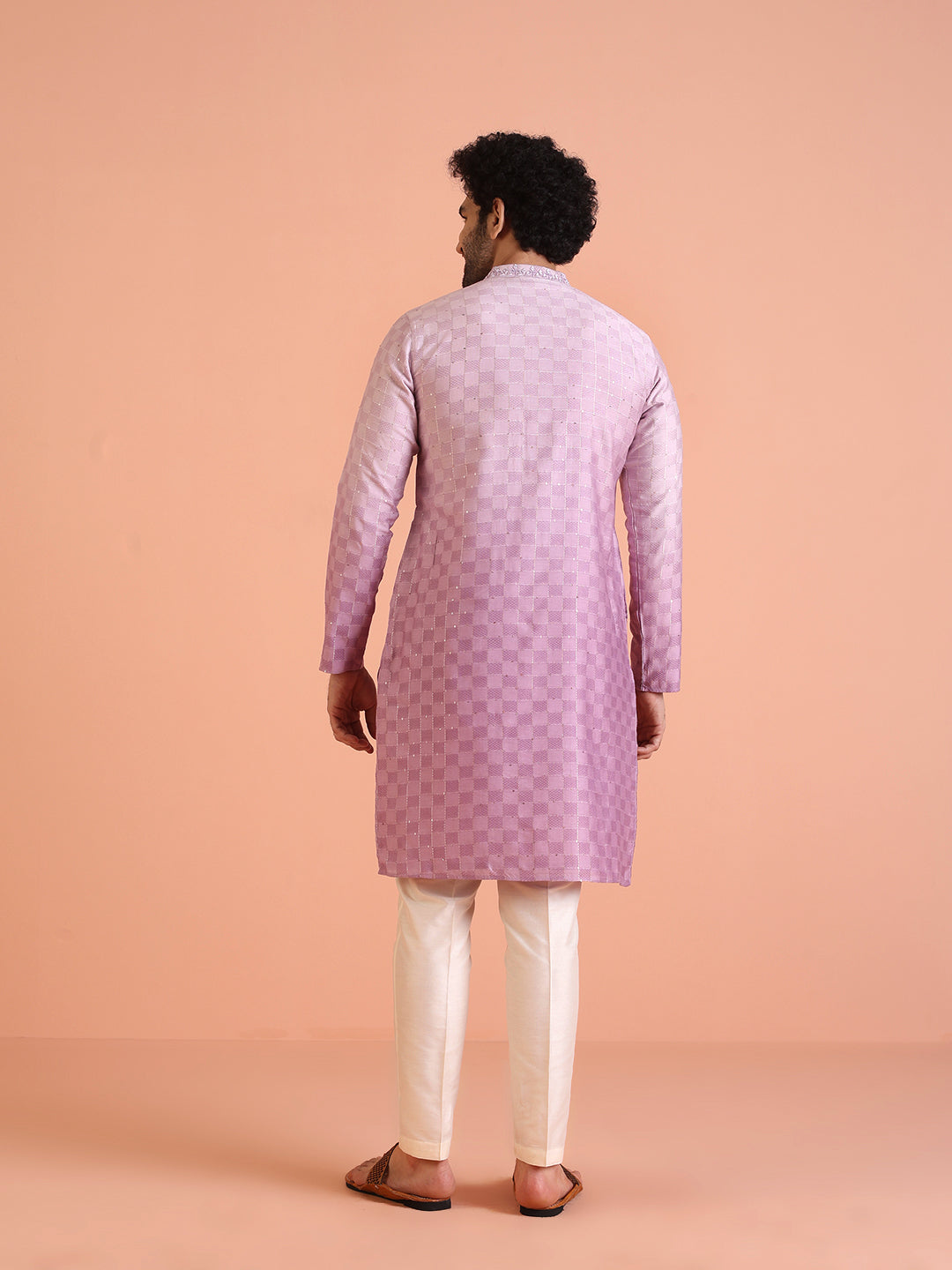 Men Ombre Embellished Mirror Work Kurta