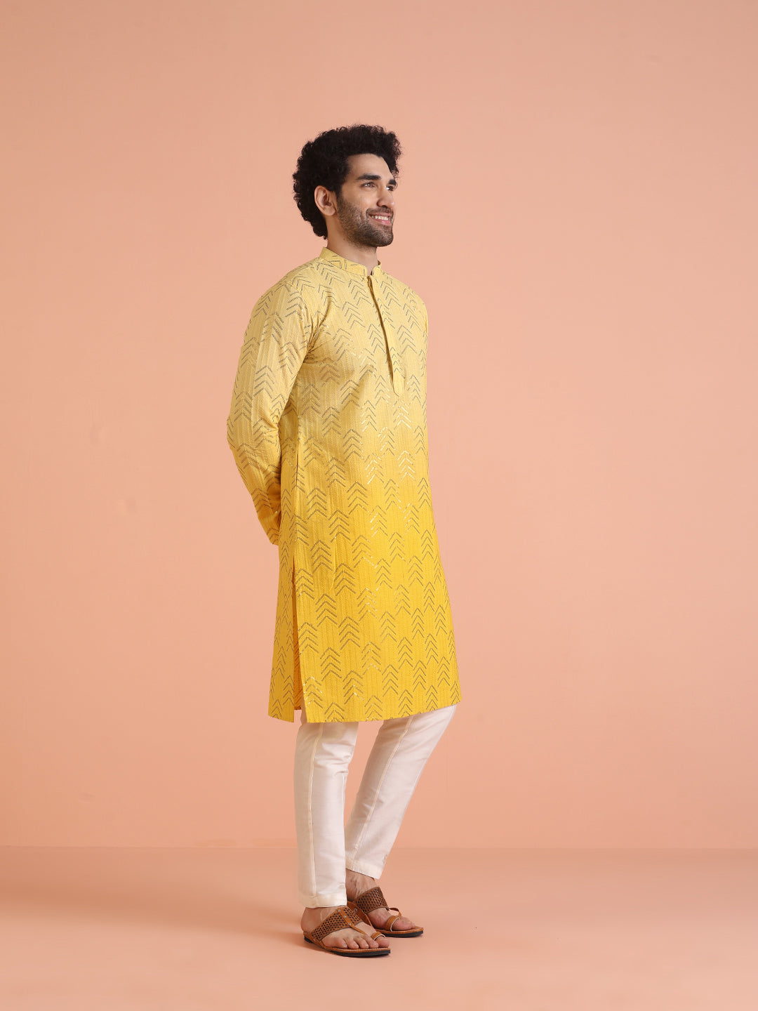 Men Ombre Embellished Sequinned Kurta