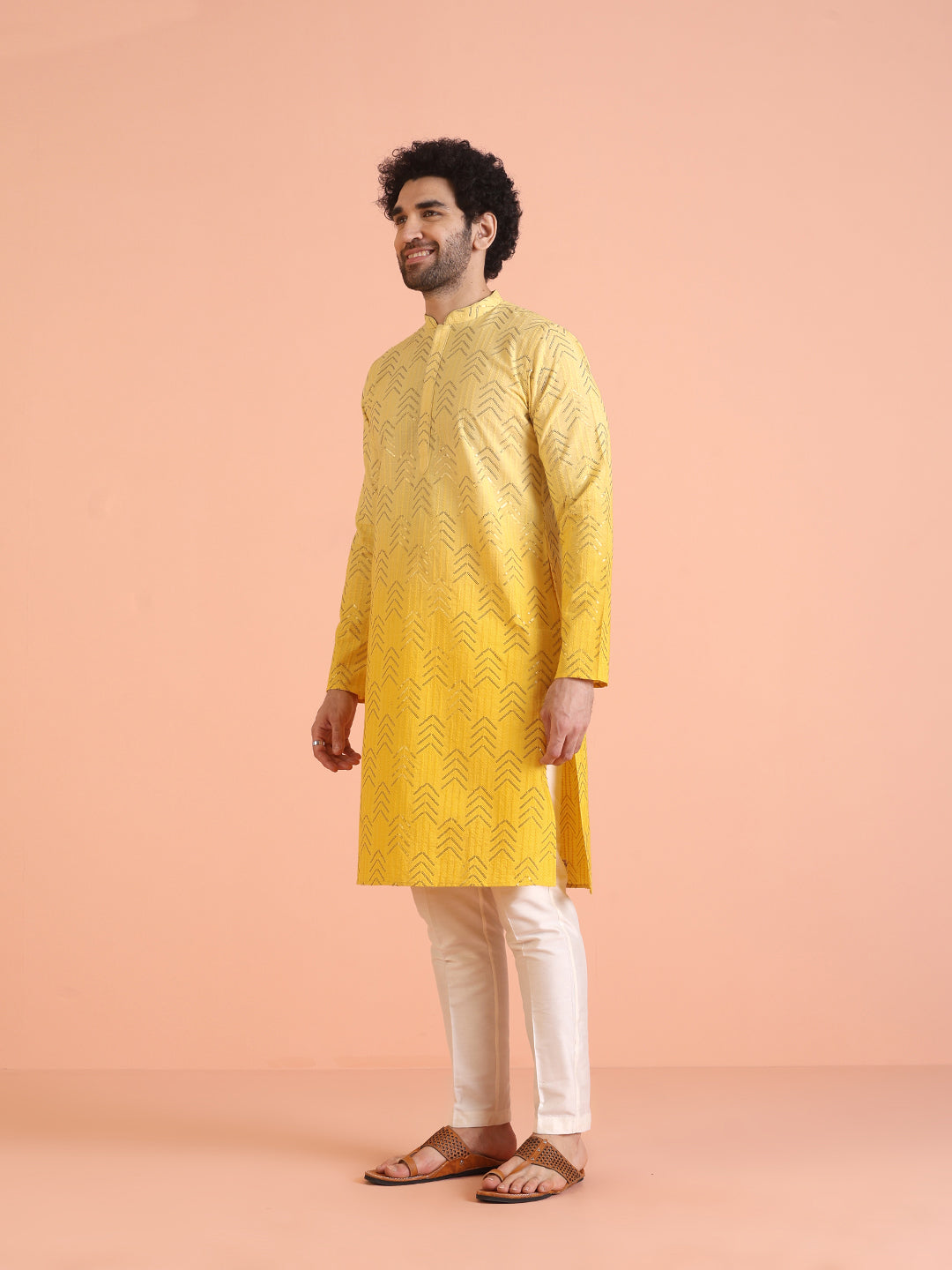 Men Ombre Embellished Sequinned Kurta