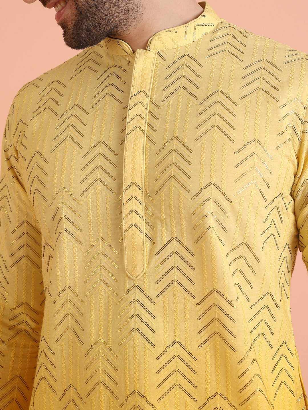 Men Ombre Embellished Sequinned Kurta