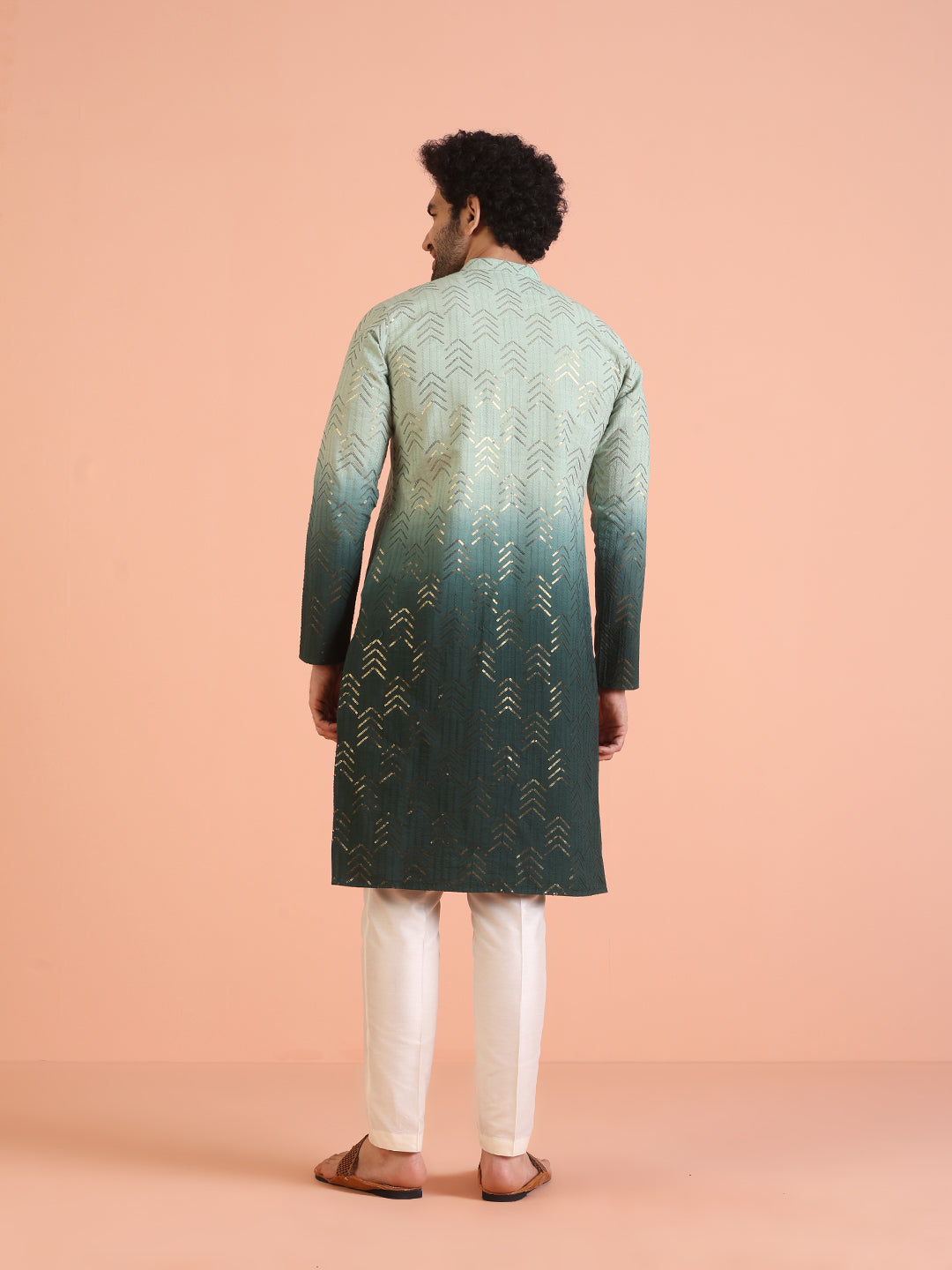 Men Ombre Embellished Sequinned Kurta