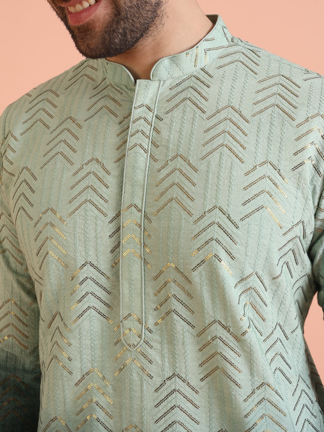 Men Ombre Embellished Sequinned Kurta
