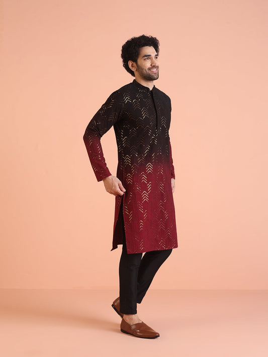 Men Ombre Embellished Sequinned Kurta