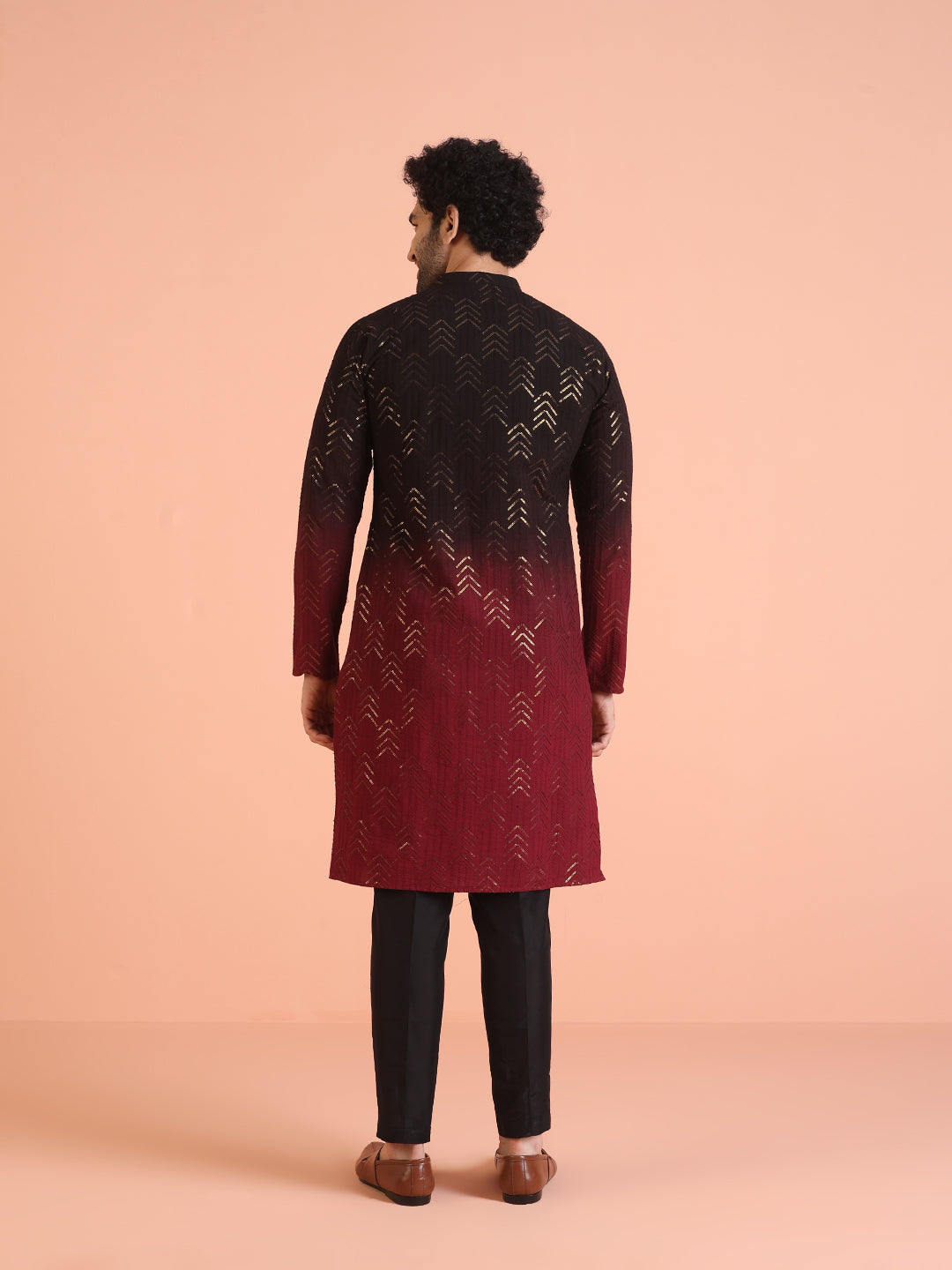 Men Ombre Embellished Sequinned Kurta