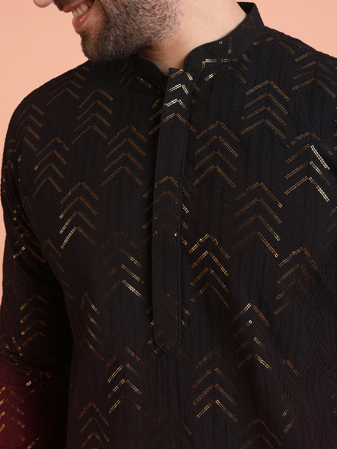 Men Ombre Embellished Sequinned Kurta