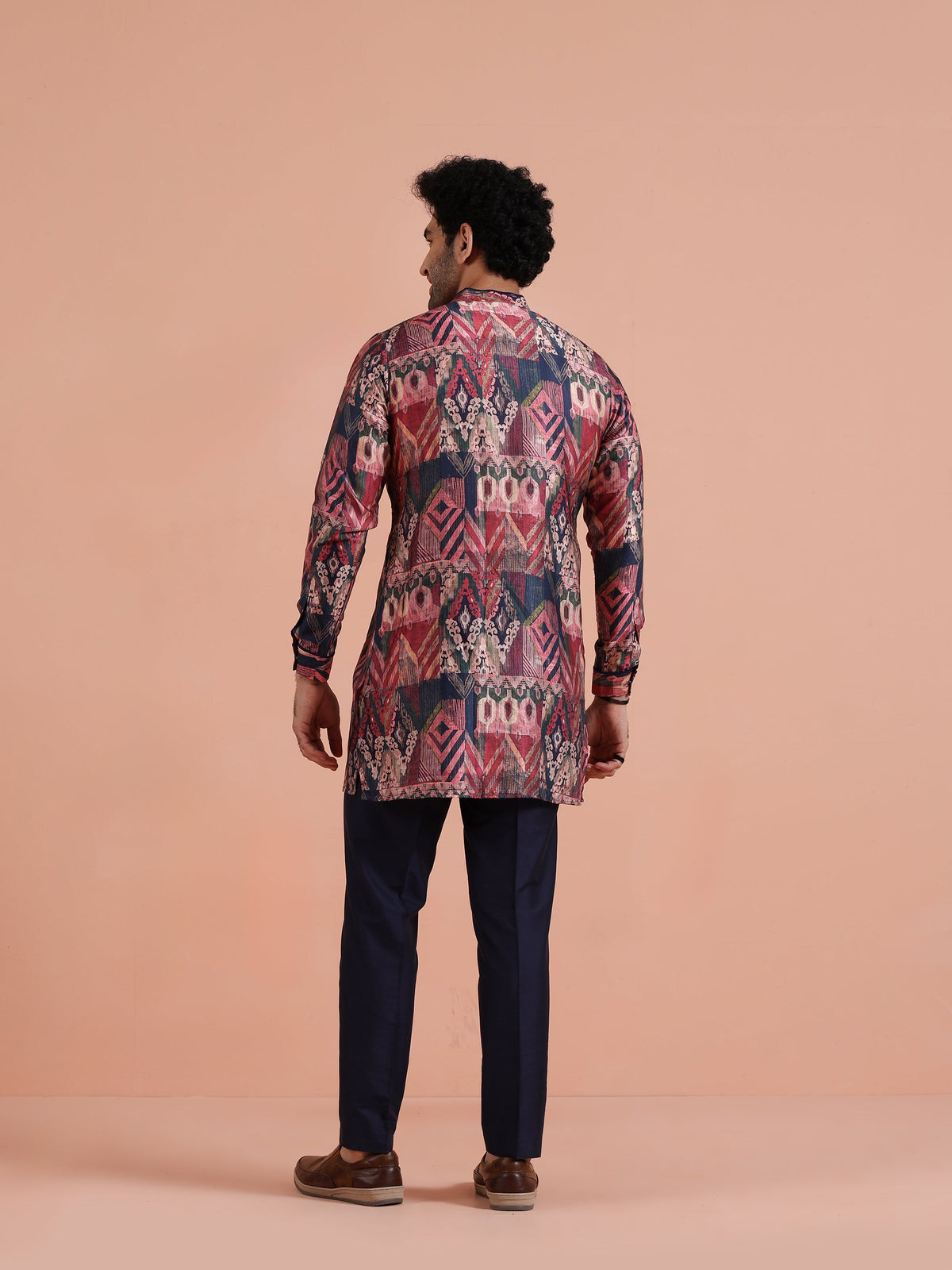 Multicolor Geometric Printed Mid Kurta