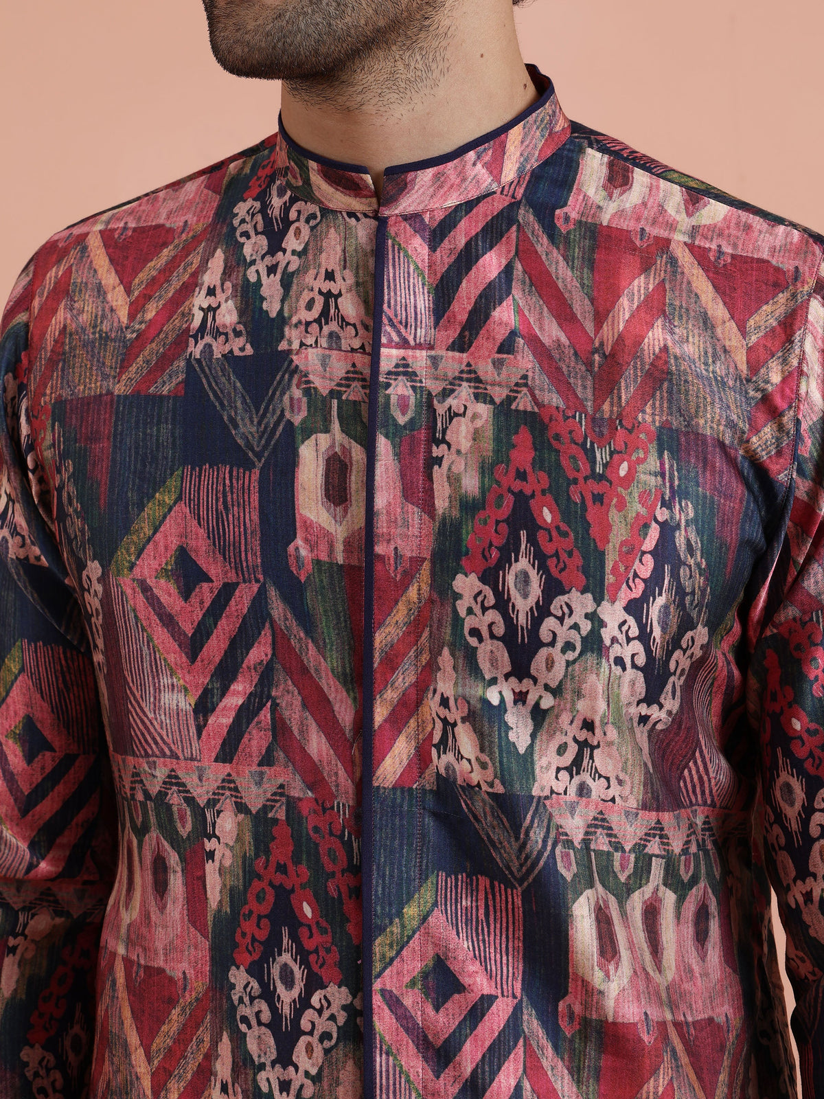 Multicolor Geometric Printed Mid Kurta