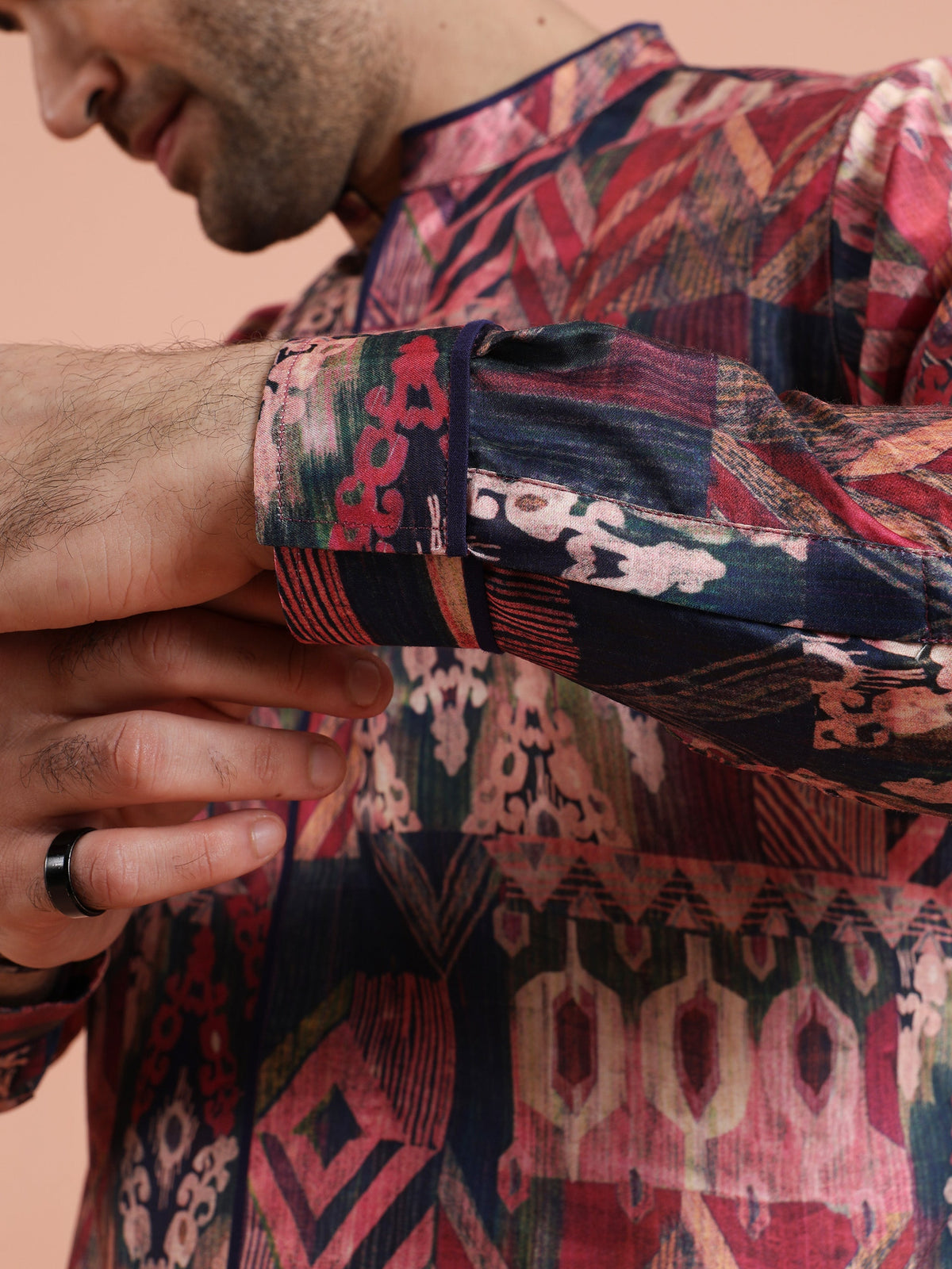 Multicolor Geometric Printed Mid Kurta