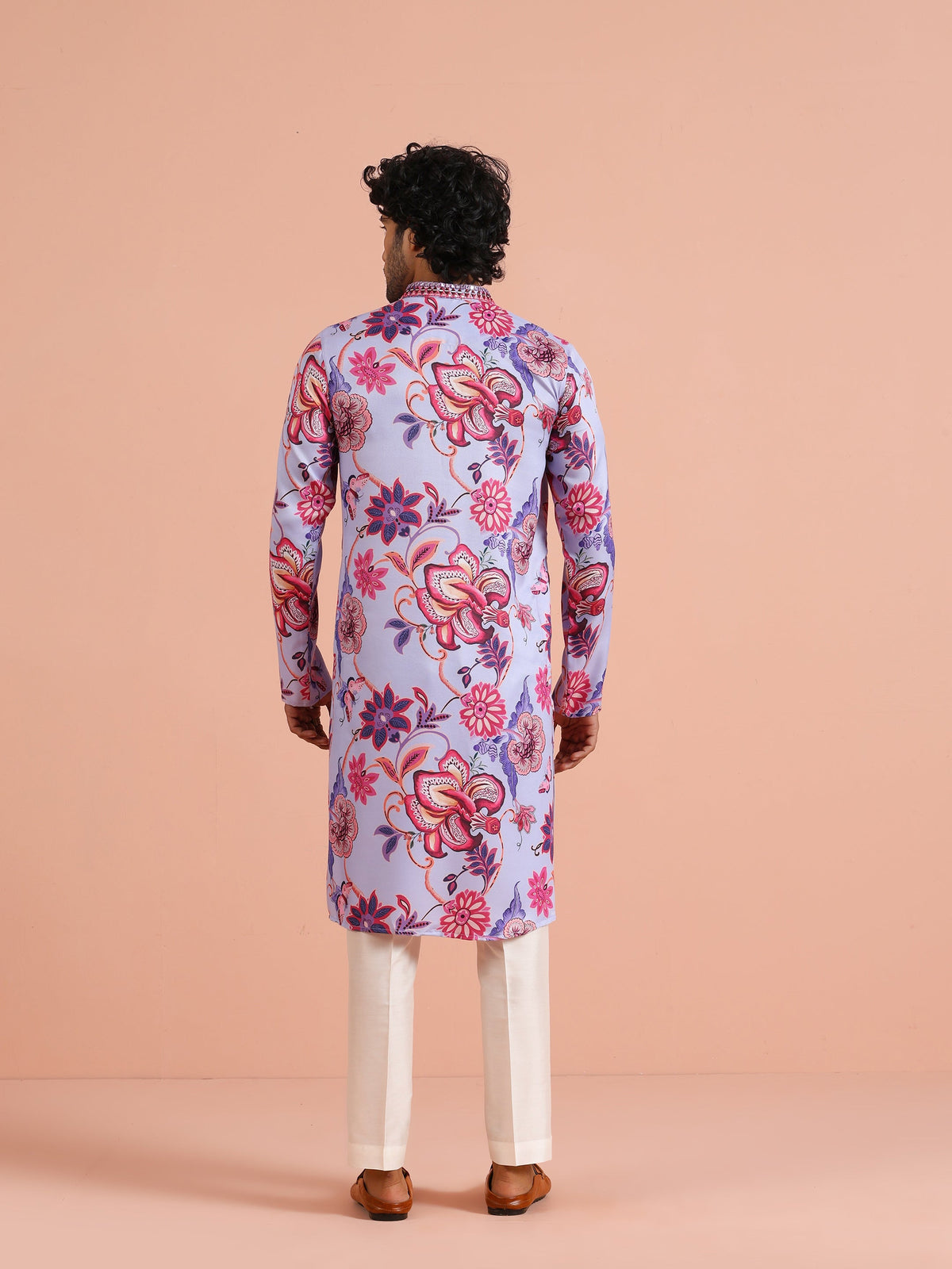 Lilac Floral Printed Kurta