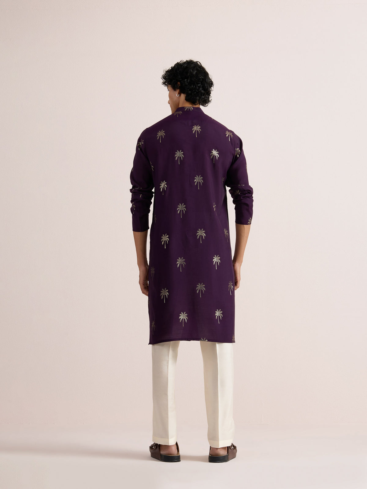 Maroon Cotton Silk Printed Kurta