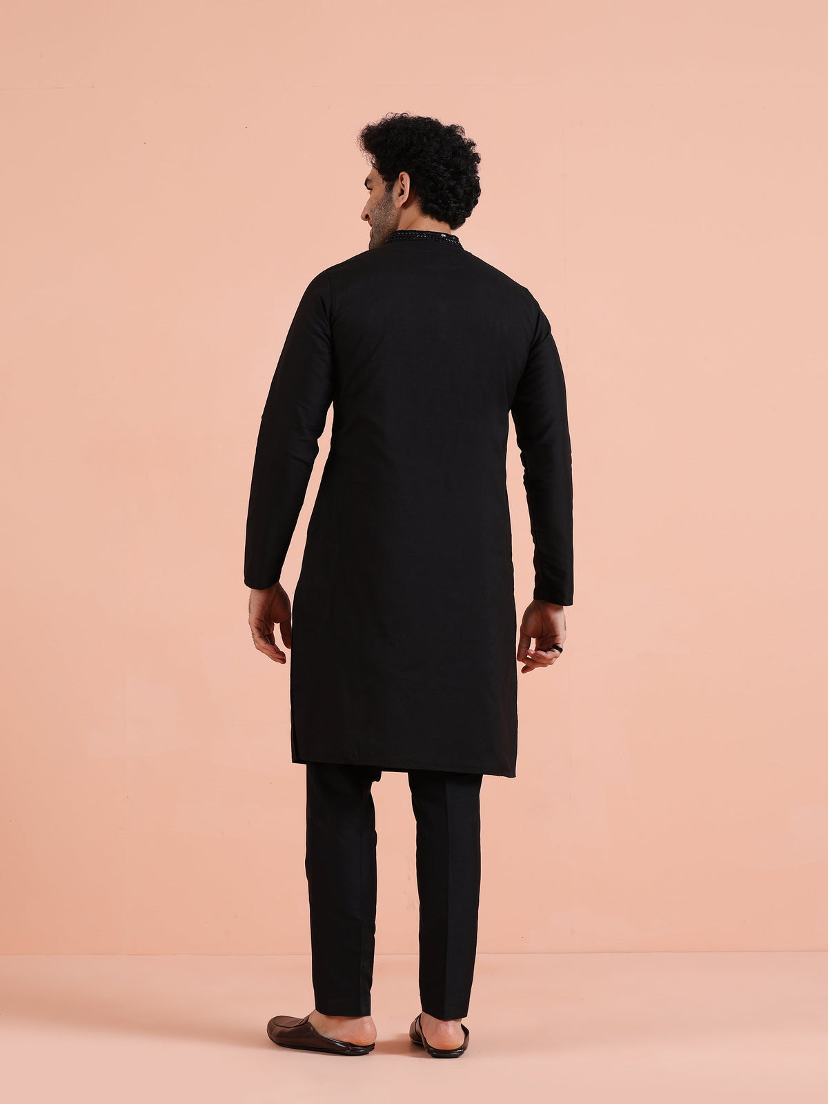Black Kurta with Bead Embellishments