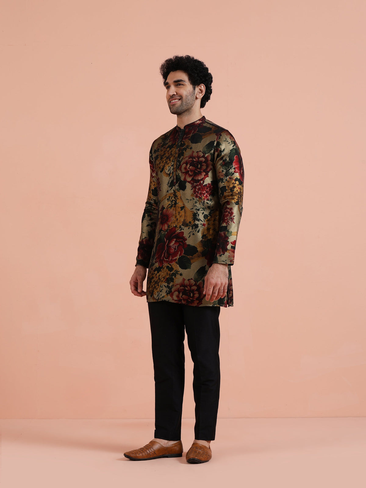 Multicolor Floral Printed Mid Kurta
