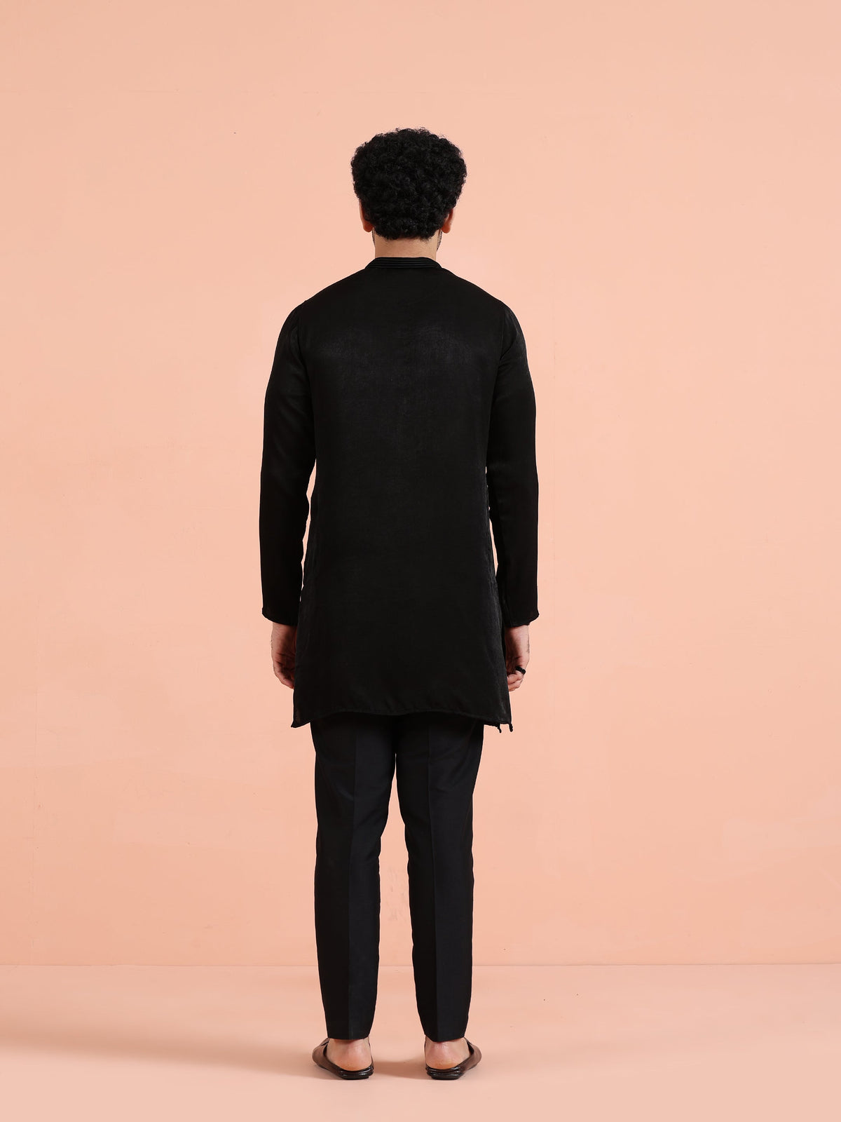 Solid Black Mid Kurta
