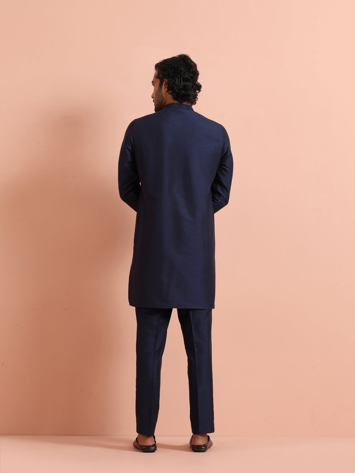 Solid Navy Mid Kurta