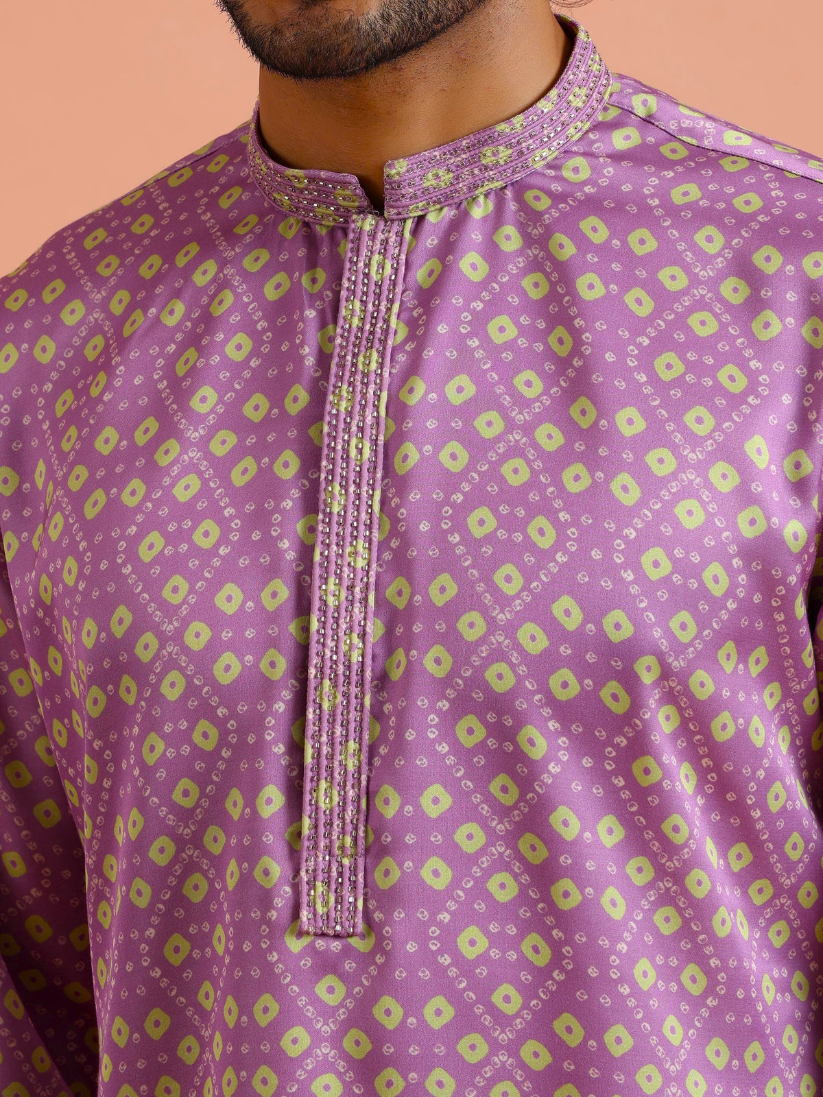 Lilac Geometric Printed Kurta