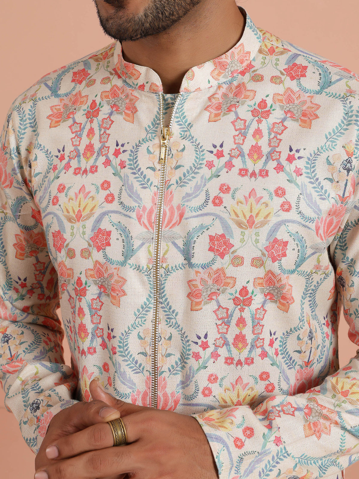 Pastel Multicolor Floral Printed Kurta