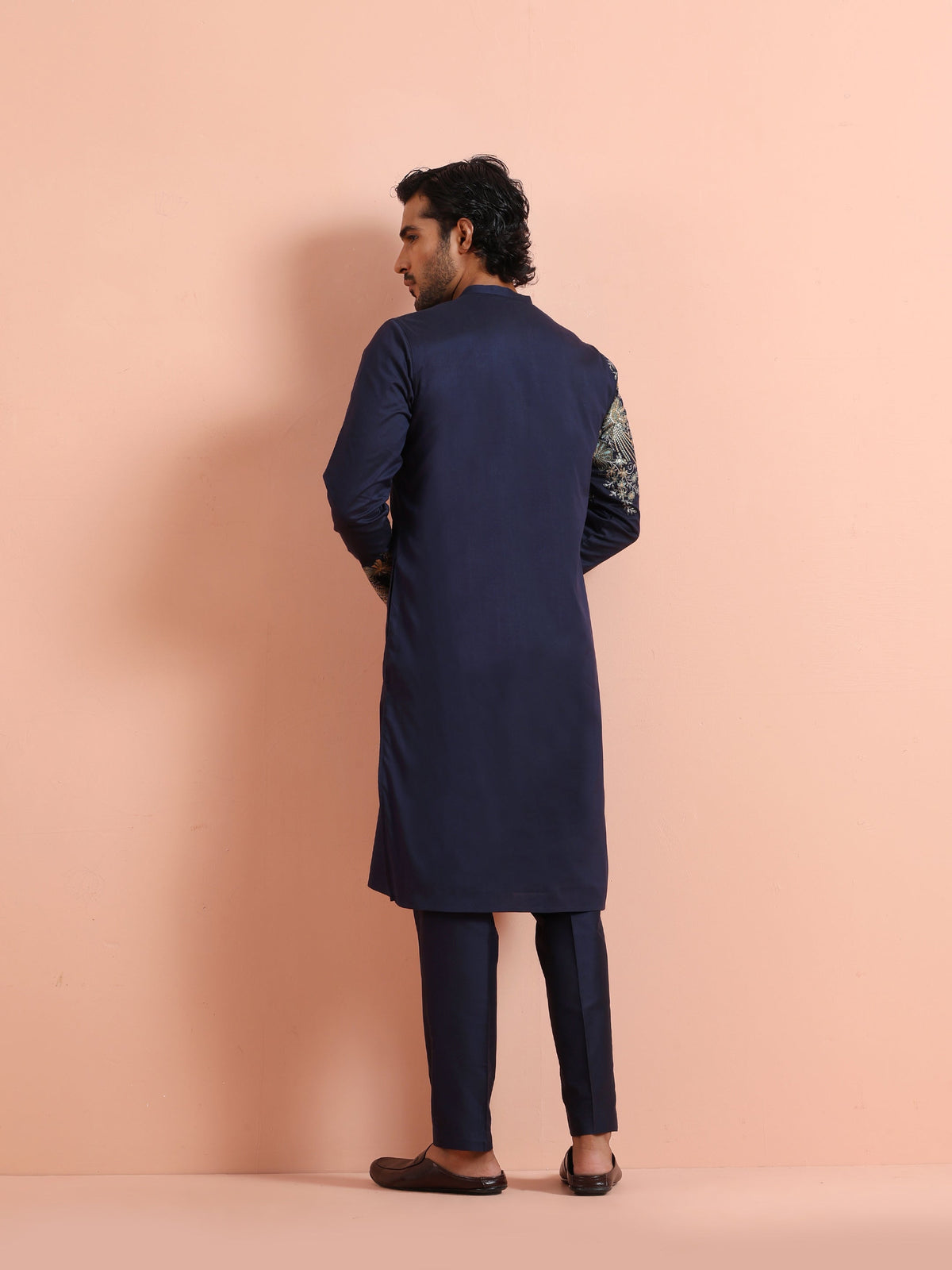 Navy Kurta with Heavy Embroidery