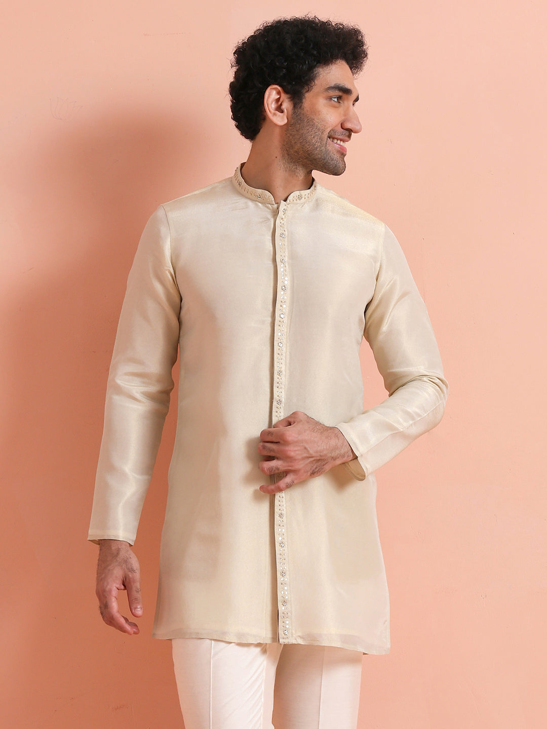 Ivory Kurta with Subtle Embroidery
