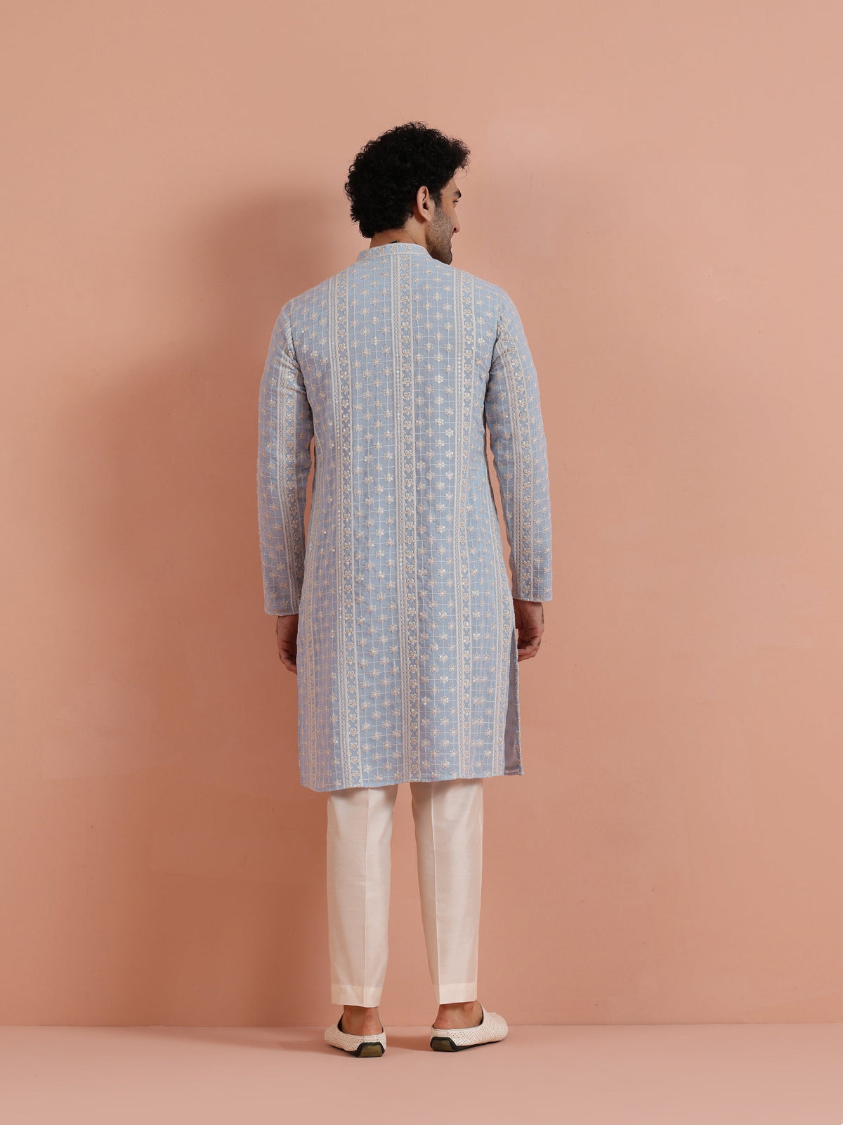 Sky Blue Embroidered Sequin Kurta