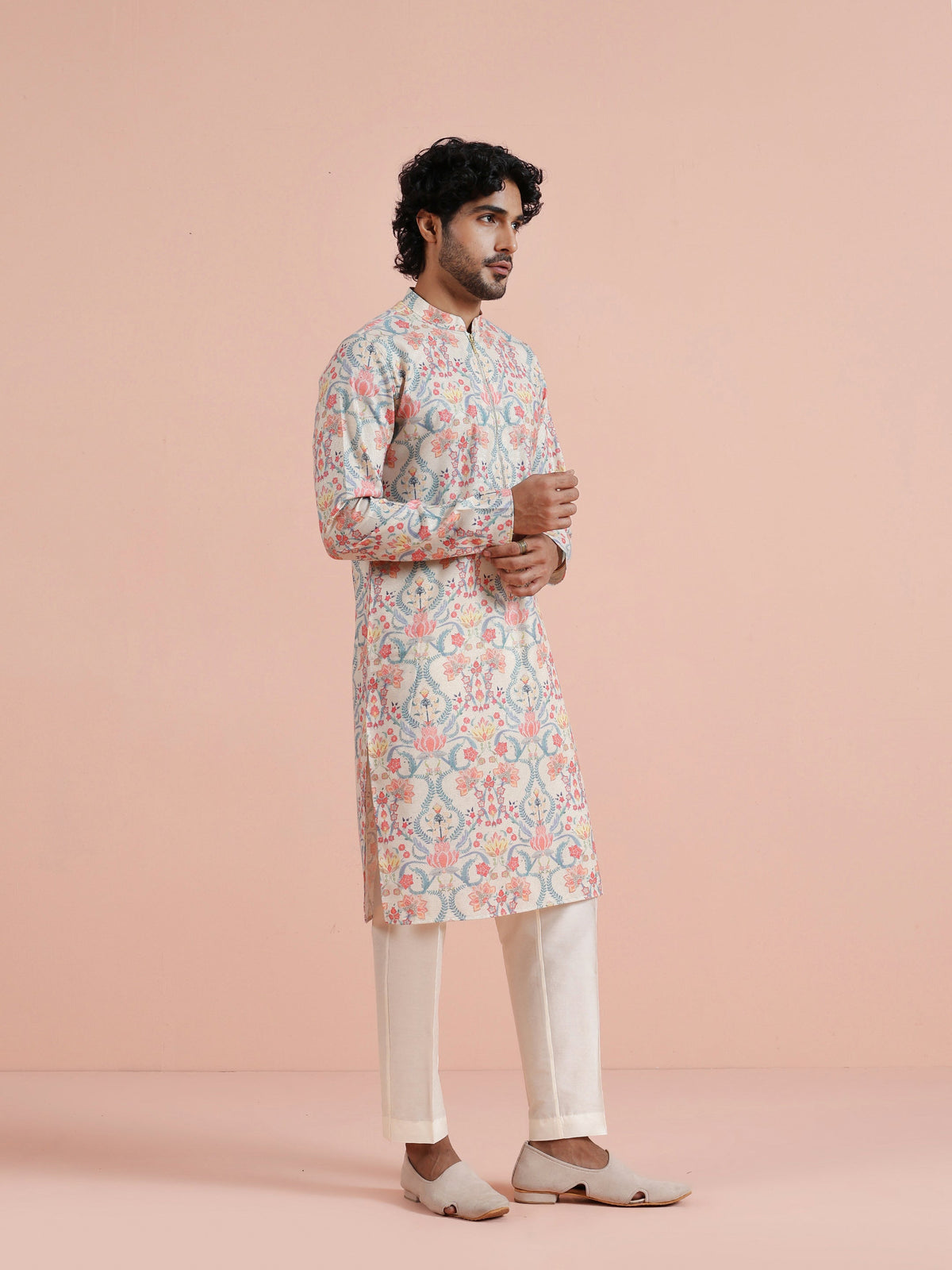 Pastel Multicolor Floral Printed Kurta