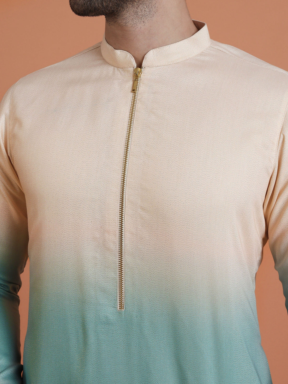 Ombre Cotton Silk Zipped Kurta